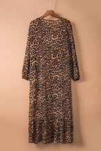 Load image into Gallery viewer, Leopard Open Front Long Sleeve Cover Up
