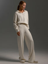 Load image into Gallery viewer, Johnny Collar Long Sleeve Top and Pants Sweater Set
