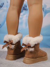 Load image into Gallery viewer, Faux Fur Suede Round Toe Boots
