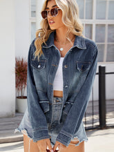 Load image into Gallery viewer, Button Up Long Sleeve Denim Jacket with Pockets
