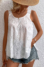 Load image into Gallery viewer, Eyelet Round Neck Wide Strap Tank
