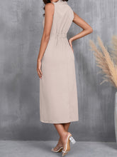 Load image into Gallery viewer, Ruched Sleeveless Midi Dress
