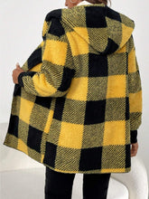 Load image into Gallery viewer, Plaid Long Sleeve Hooded Coat
