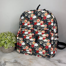 Load image into Gallery viewer, Mini Backpack - Halloween - Skull Roses - PREORDER
