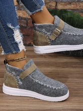 Load image into Gallery viewer, Contrast Round Toe Buckle Sneakers
