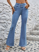 Load image into Gallery viewer, High Waist Flare Jeans with Pockets
