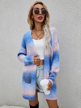 Load image into Gallery viewer, Angel Wings Full Size Pocketed Open Front Gradient Cardigan
