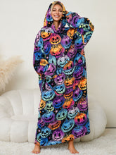 Load image into Gallery viewer, Fuzzy Pocketed Long Sleeve Hooded Lounge Dress
