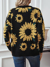 Load image into Gallery viewer, Sunflower Round Neck Long Sleeve Sweater
