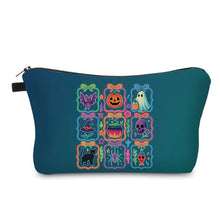 Load image into Gallery viewer, Pouch - Halloween Neon Things on Teal
