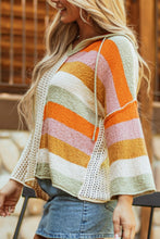 Load image into Gallery viewer, Openwork Color Block Hooded Sweater
