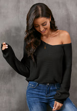 Load image into Gallery viewer, V-Neck Drop Shoulder Sweater
