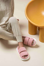 Load image into Gallery viewer, Open Toe Fluff Platform Slippers
