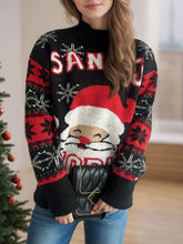 Load image into Gallery viewer, Santa Mock Neck Long Sleeve Sweater
