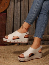 Load image into Gallery viewer, PU Leather Studded Wedge Sandals
