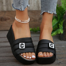 Load image into Gallery viewer, Letter Trim Wedge Sandals
