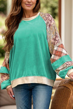 Load image into Gallery viewer, Plus Size Printed Raglan Sleeve Sweatshirt
