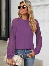 Load image into Gallery viewer, Round Neck Lace Long Sleeve Top
