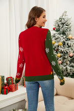 Load image into Gallery viewer, Nutcracker Contrast V-Neck Long Sleeve Cardigan
