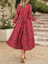 Load image into Gallery viewer, Floral V-Neck Long Sleeve Midi Dress
