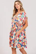 Load image into Gallery viewer, SAGE + FIG Full Size Floral Button-Down Short Sleeve Dress
