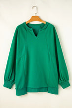 Load image into Gallery viewer, Plus Size Cutout Hem Notched Long Sleeve Sweatshirt
