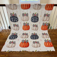 Load image into Gallery viewer, Blanket Halloween #31 - Bow Pumpkin - PREORDER ends 7/25

