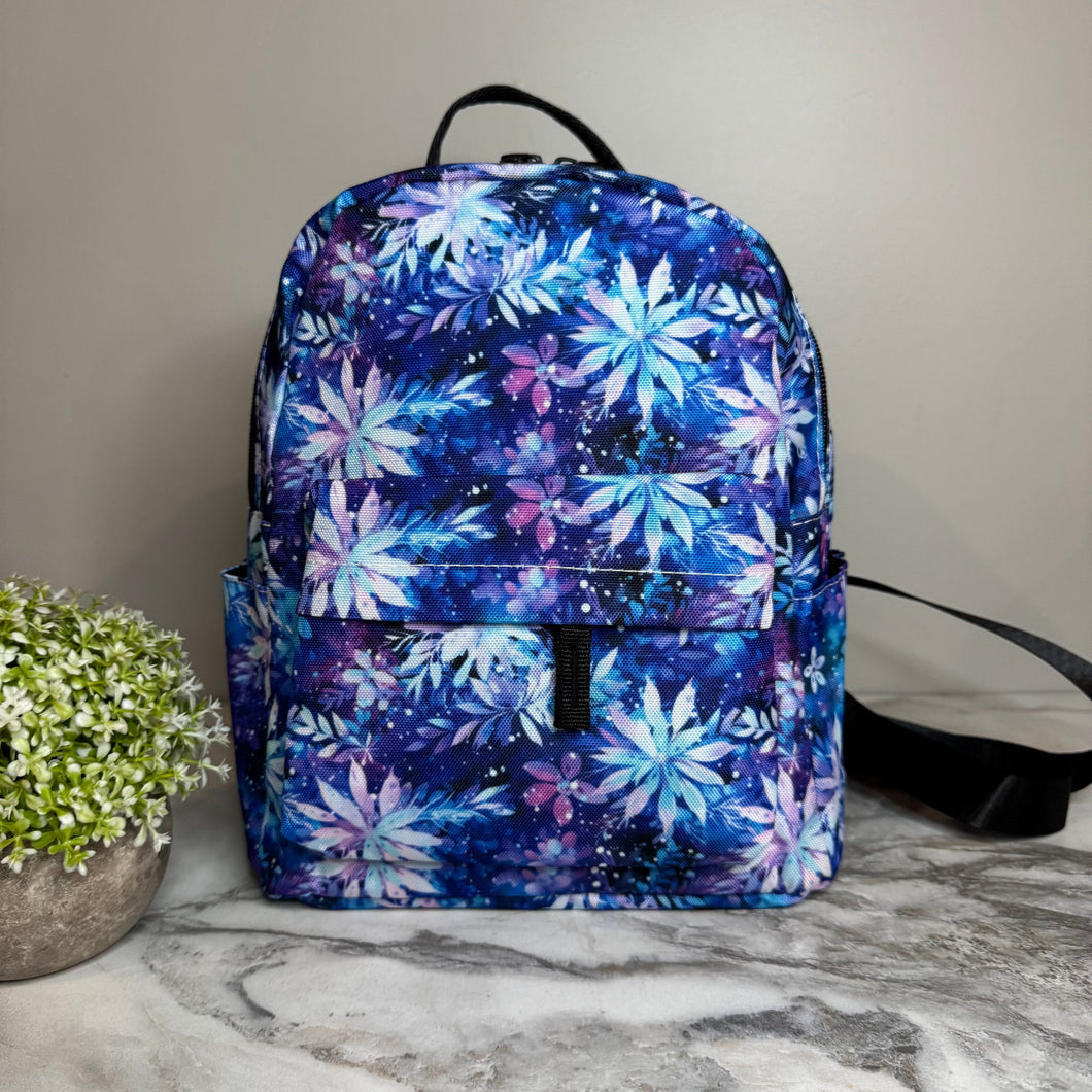 Mini Backpack - Christmas Blue Purple Snowflake - PREORDER ENS 10/20