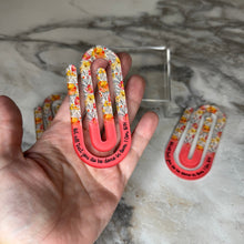 Load image into Gallery viewer, Jumbo Paperclip - Light Pink Religious Floral

