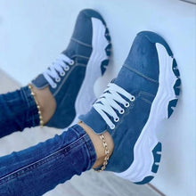 Load image into Gallery viewer, Lace-Up Round Neck Platform Sneakers
