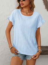 Load image into Gallery viewer, Mandy Eyelet Round Neck Short Sleeve Top
