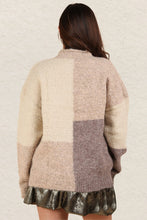 Load image into Gallery viewer, VERY J Color Block Mock Neck Drop Shoulder Sweater
