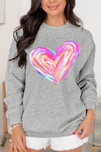 Load image into Gallery viewer, Valentine’s Day Heart Round Neck Drop Shoulder Sweatshirt
