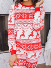 Load image into Gallery viewer, Full Size Christmas Element Round Neck Top and Pants Set
