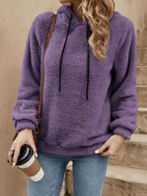 Load image into Gallery viewer, Drawstring Long Sleeve Fuzzy Hoodie
