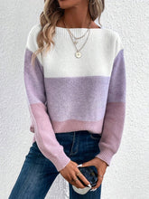 Load image into Gallery viewer, Color Block Boat Neck Sweater
