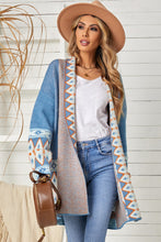 Load image into Gallery viewer, Geometric Open Front Long Sleeve Cardigan
