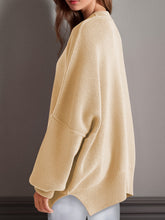 Load image into Gallery viewer, Double Take Side Slit Round Neck Long Sleeve Sweater
