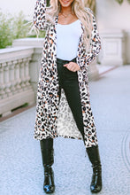 Load image into Gallery viewer, Leopard Open Front Long Sleeve Cover Up
