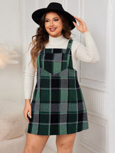 Load image into Gallery viewer, Plus Size Plaid Wide Strap Overall Dress
