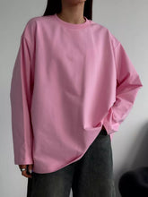 Load image into Gallery viewer, Round Neck Dropped Shoulder Long Sleeve T-Shirt
