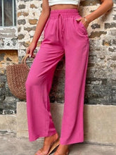 Load image into Gallery viewer, Tied High Waist Wide Leg Pants with Pockets
