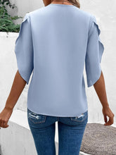 Load image into Gallery viewer, Lace Detail V-Neck Half Sleeve Blouse
