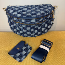 Load image into Gallery viewer, The Roni Nylon Crossbody - Checkered Denim - PREORDER ends 12/2
