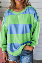 Load image into Gallery viewer, Color Block Round Neck Long Sleeve Top
