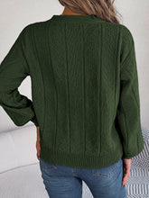 Load image into Gallery viewer, Cable-Knit V-Neck Long Sleeve Sweater
