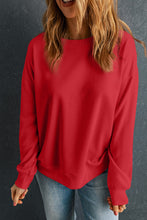 Load image into Gallery viewer, Round Neck Dropped Shoulder Sweatshirt
