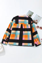 Load image into Gallery viewer, Plus Size Color Block Half Snap Long Sleeve Sweatshirt
