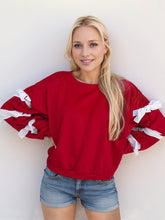 Load image into Gallery viewer, Contrast Bow Round Neck Long Sleeve Sweatshirt
