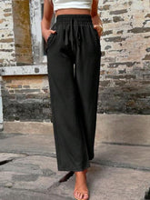 Load image into Gallery viewer, Tied High Waist Wide Leg Pants with Pockets
